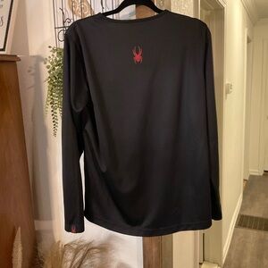 Spyder Black T-Shirt with Red Spyder Logo